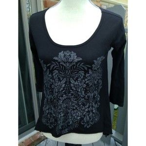 Hollister xs top Sweatshirt tee Sweater 3/4 sleeves shirt asymmetric black